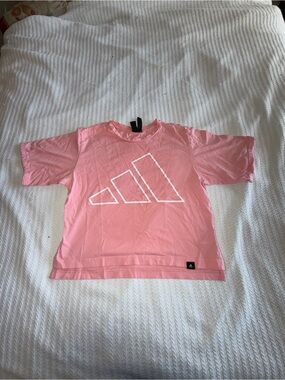 adidas Pink Short Sleeve Tee with White Logo